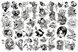 cartoon characters tattoo idea