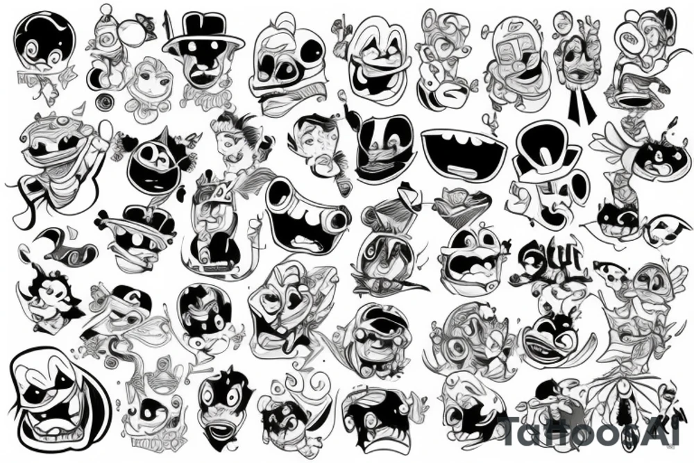 cartoon characters tattoo idea