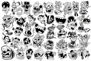 cartoon characters tattoo idea