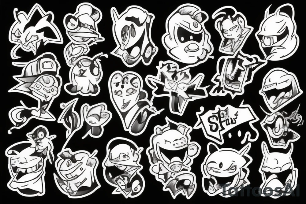 cartoon characters tattoo idea