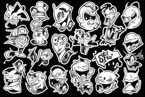 cartoon characters tattoo idea