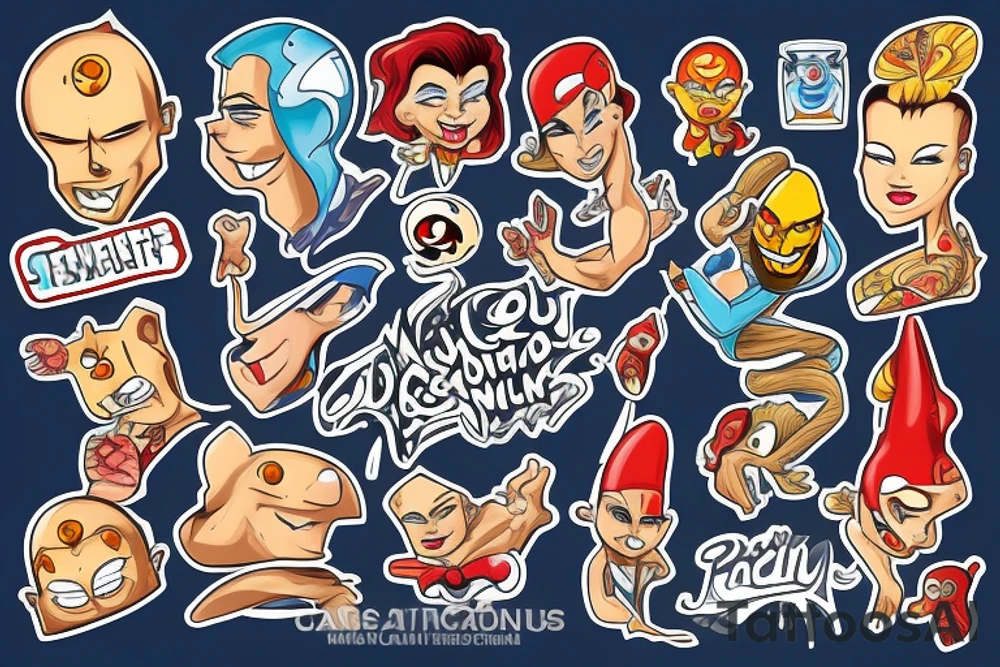cartoon characters tattoo idea