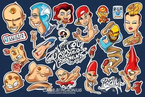cartoon characters tattoo idea