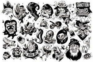cartoon characters tattoo idea