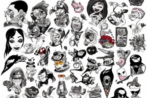 cartoon characters tattoo idea