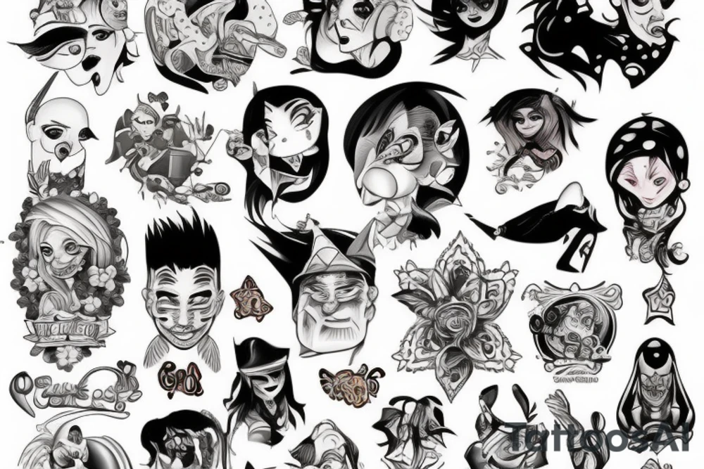 cartoon characters tattoo idea