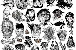 cartoon characters tattoo idea