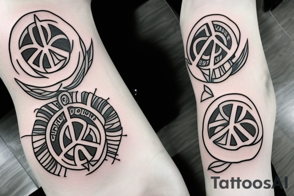 love and peace tattoo idea