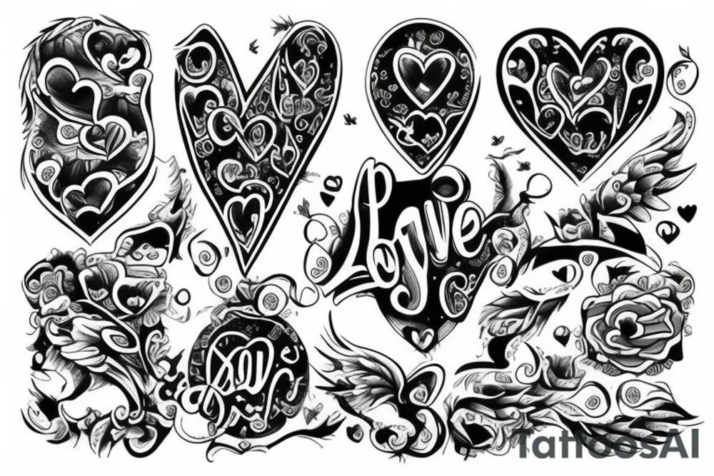 love and peace tattoo idea