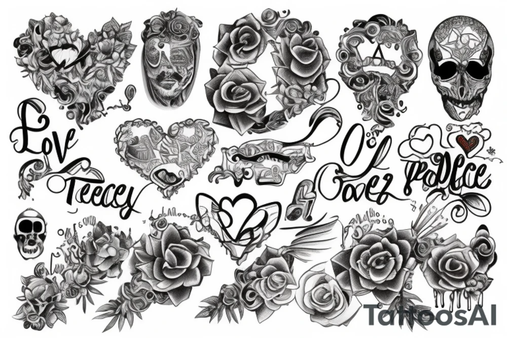 love and peace tattoo idea