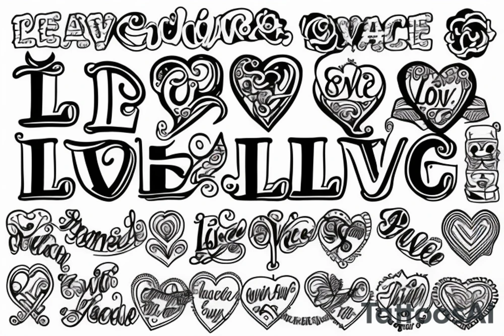 love and peace tattoo idea