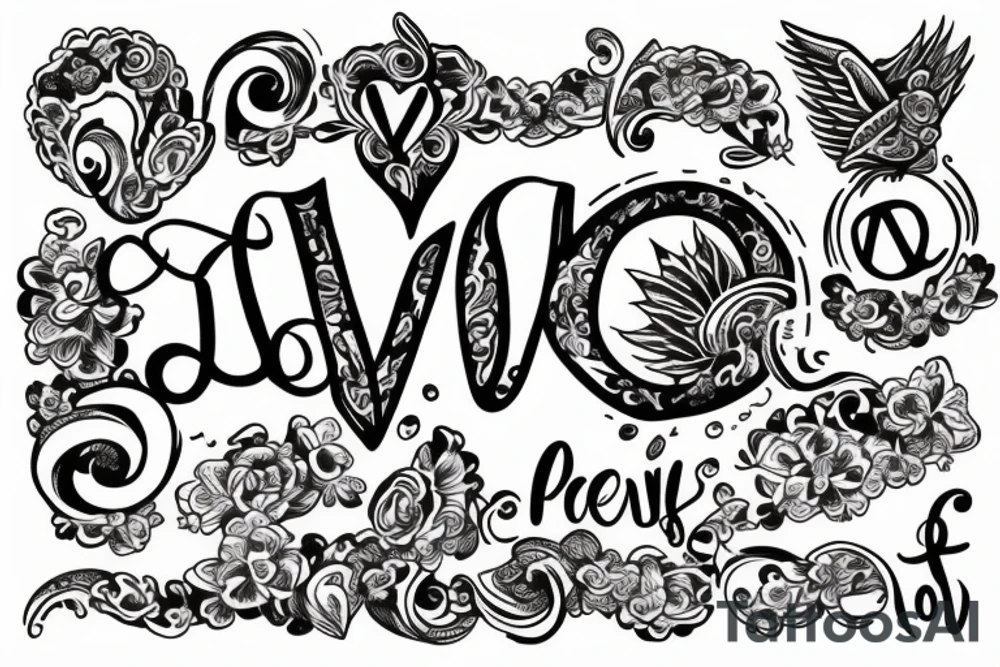 love and peace tattoo idea