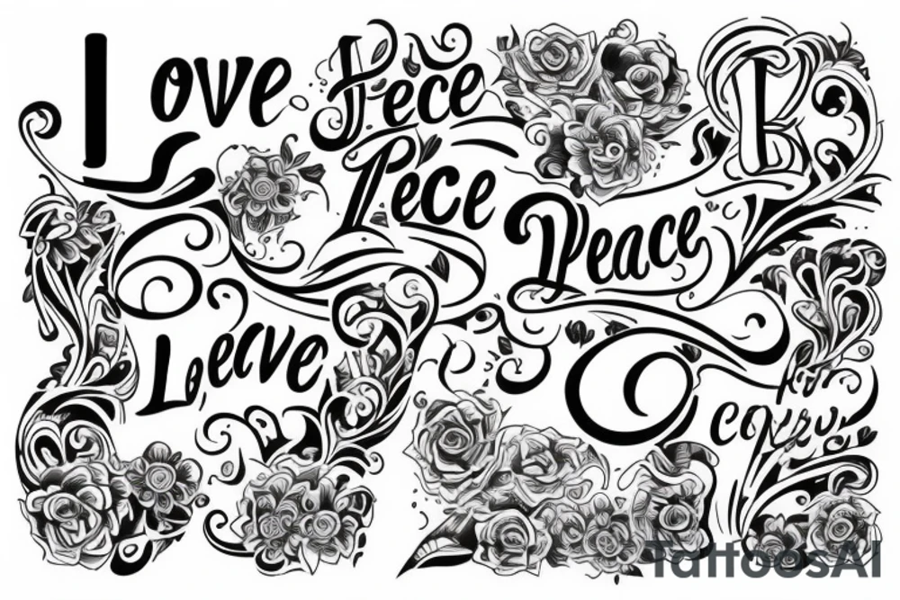 love and peace tattoo idea