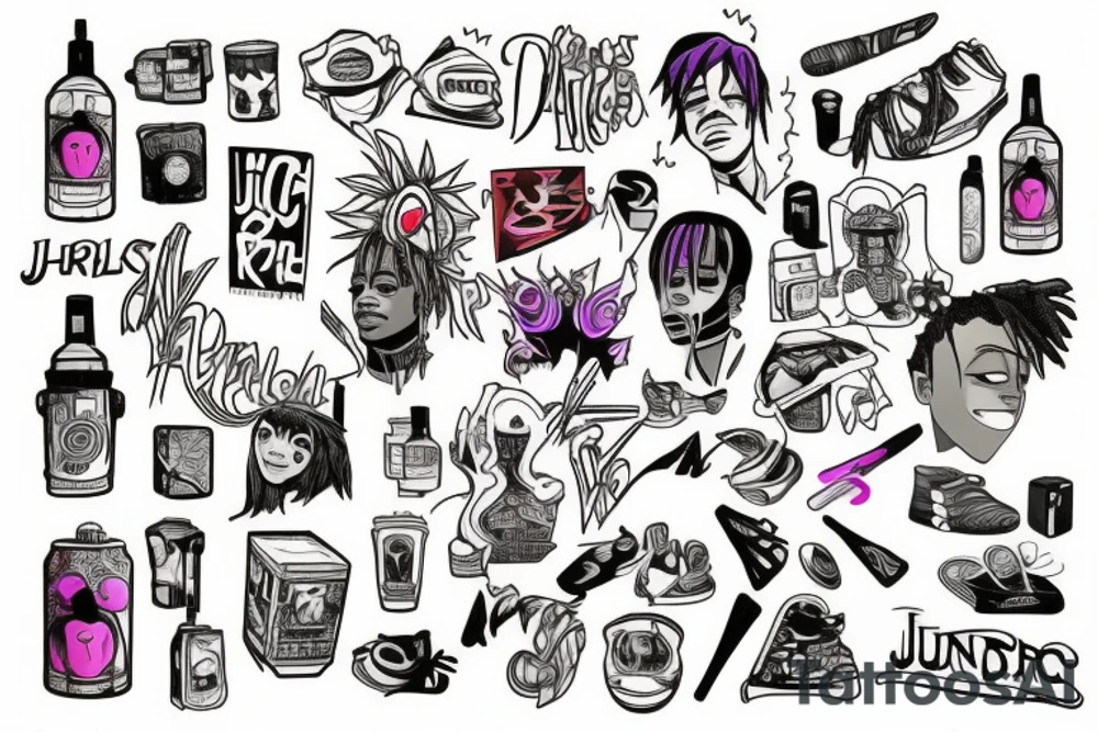 Juice wrld with 999 tattoo idea
