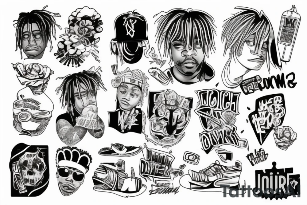 Juice wrld with 999 tattoo idea