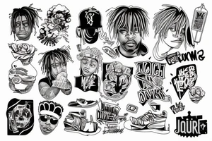 Juice wrld with 999 tattoo idea