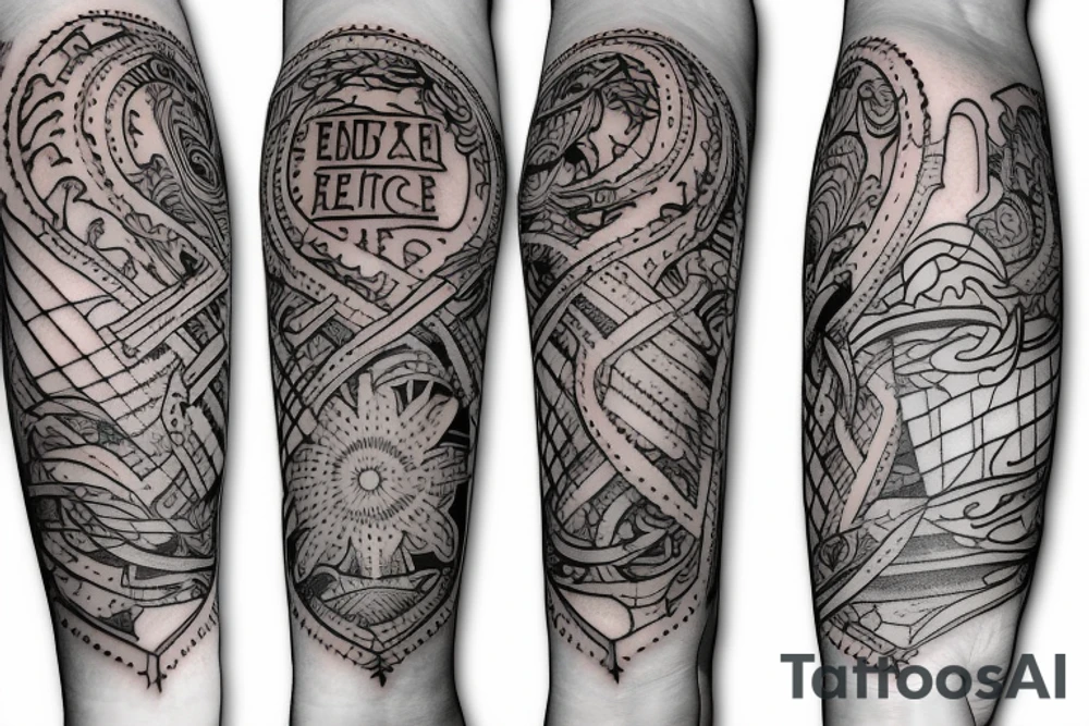 hands with red thread tattoo idea