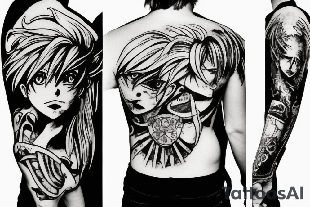 Meliodas tattoo with dark art vibes tattoo idea