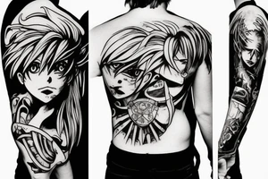 Meliodas tattoo with dark art vibes tattoo idea