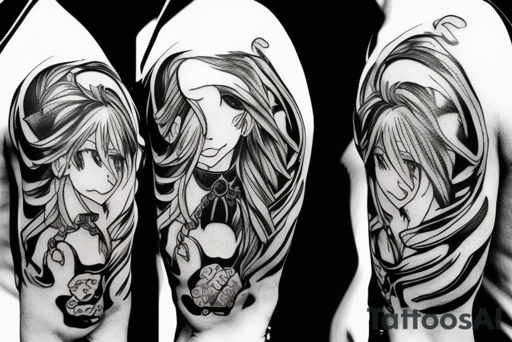 Meliodas tattoo with dark art vibes tattoo idea