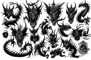 Dragon sin of wrath, seven deadly sins, dark arts tattoo idea