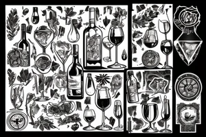 a broken glass of wine tattoo idea