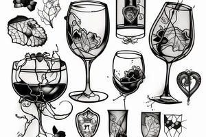 a broken glass of wine tattoo idea