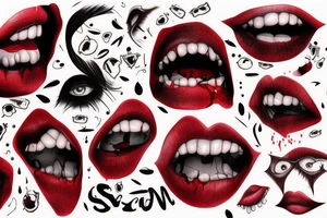 blood on the mouth tattoo idea