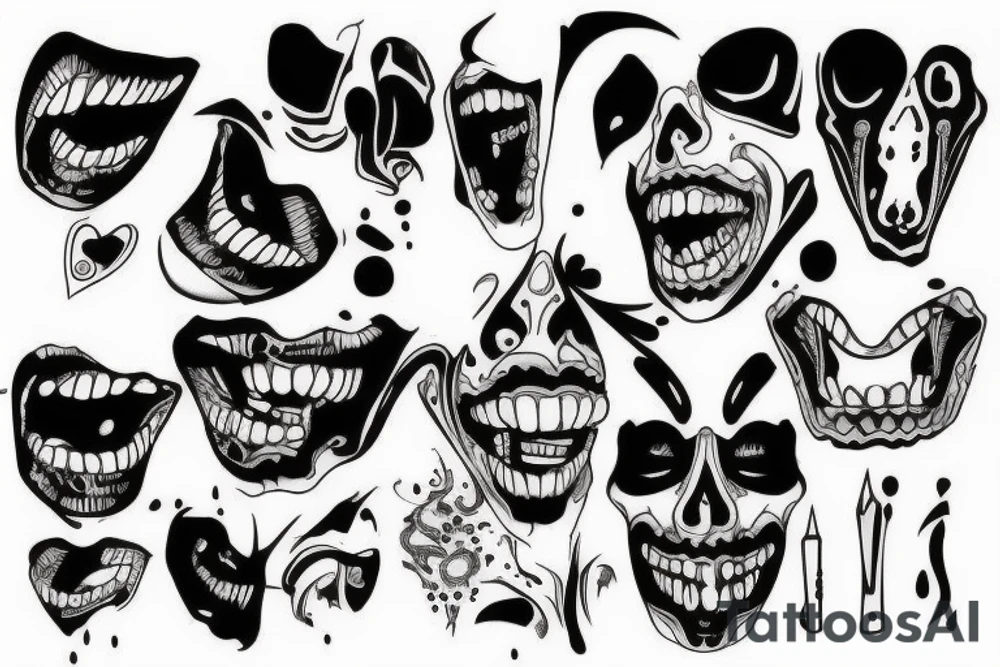 blood on the mouth tattoo idea