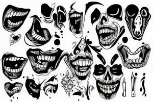blood on the mouth tattoo idea