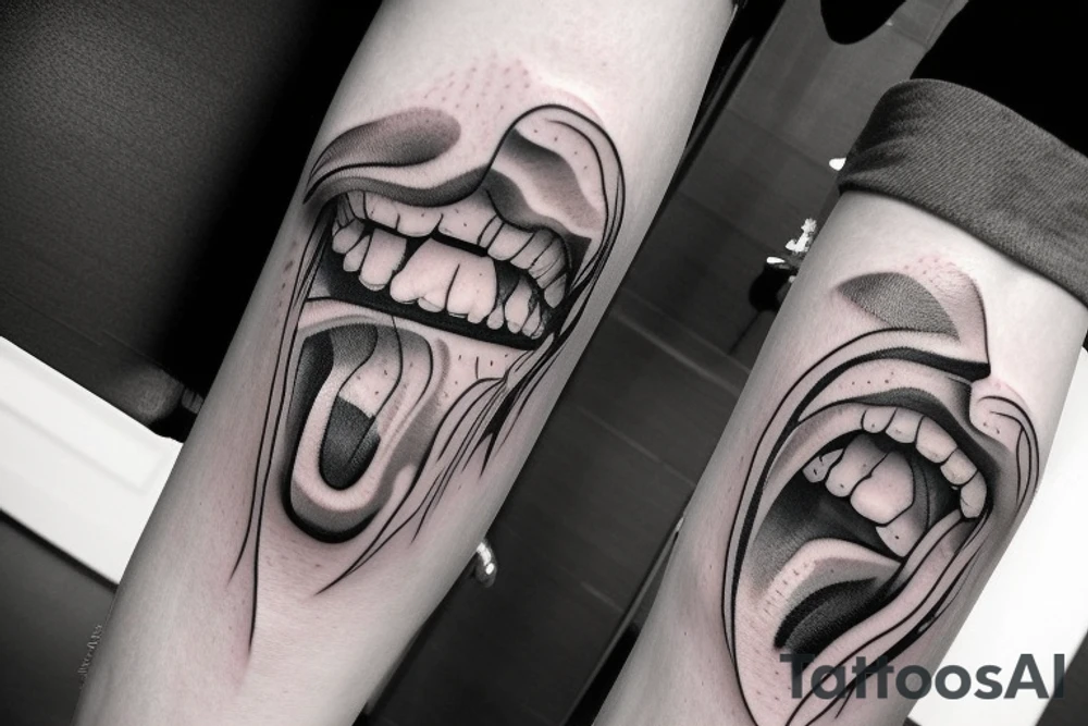 blood on the mouth tattoo idea