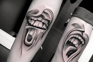 blood on the mouth tattoo idea