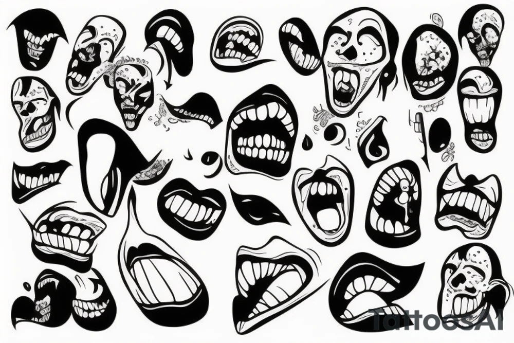 blood on the mouth tattoo idea