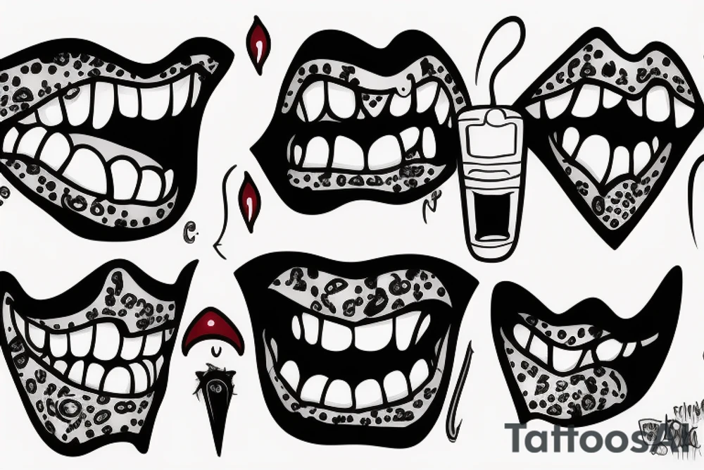 blood on the mouth tattoo idea
