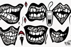 blood on the mouth tattoo idea