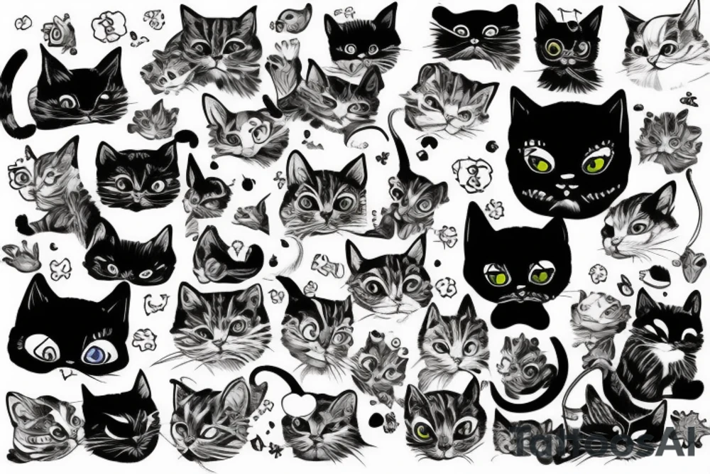fighting cats tattoo idea