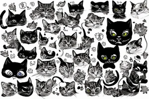 fighting cats tattoo idea