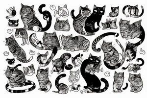 fighting cats tattoo idea