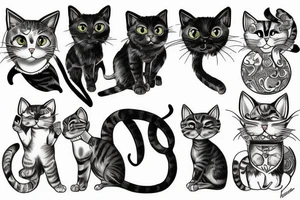 fighting cats tattoo idea
