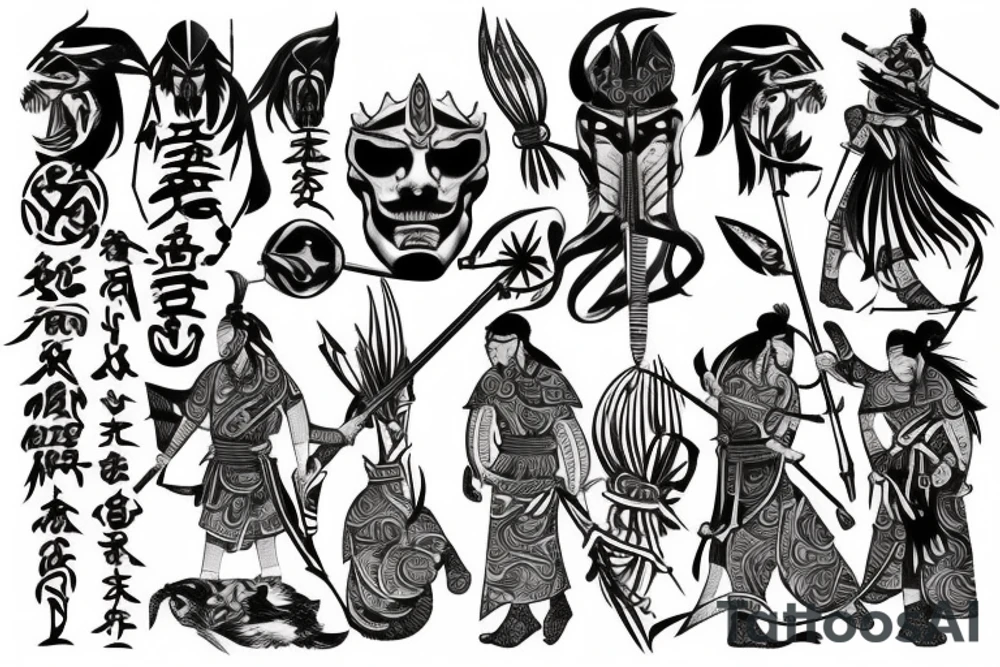 ancient warrior tattoo idea