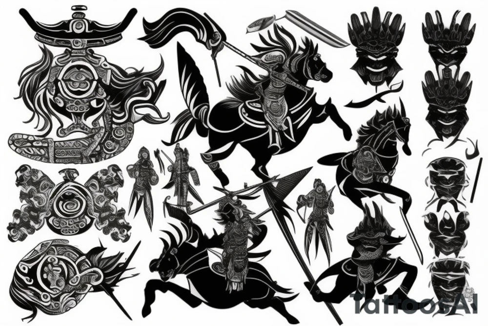 ancient warrior tattoo idea