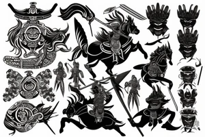 ancient warrior tattoo idea