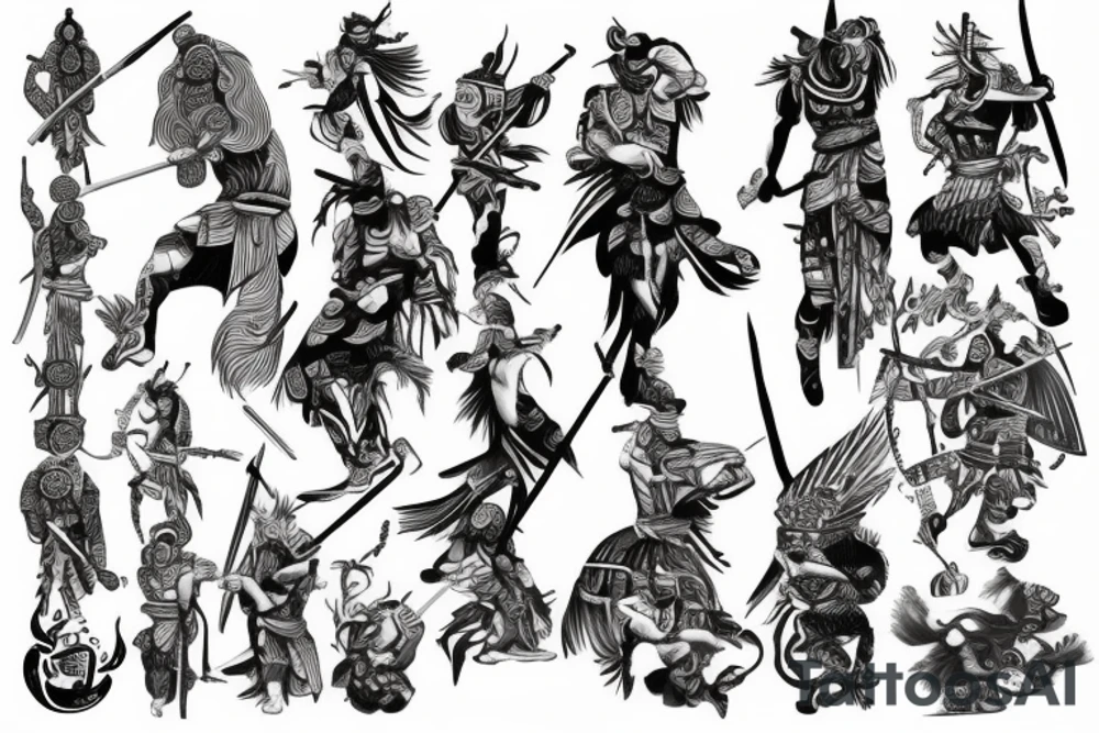 ancient warrior tattoo idea