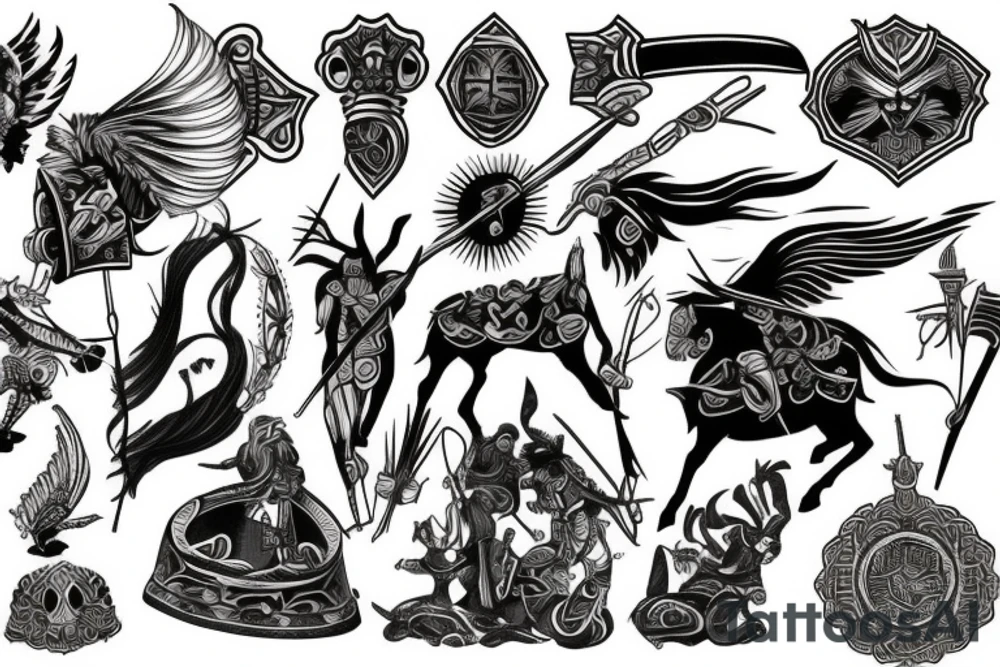 ancient warrior tattoo idea