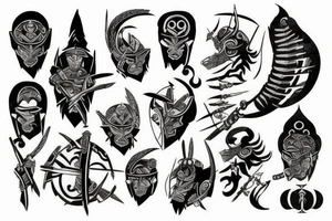 ancient warrior tattoo idea