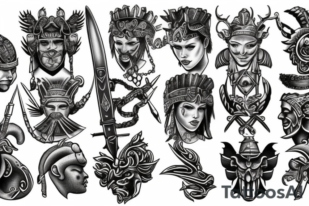 ancient warrior tattoo idea