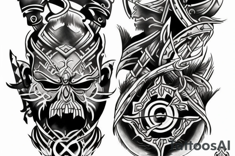 ancient warrior tattoo idea