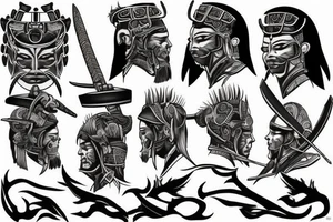 ancient warrior samurai tattoo idea