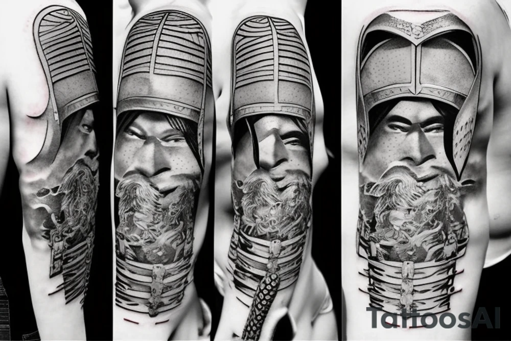 ancient warrior samurai tattoo idea