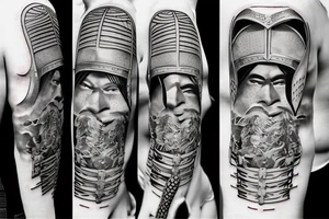 ancient warrior samurai tattoo idea